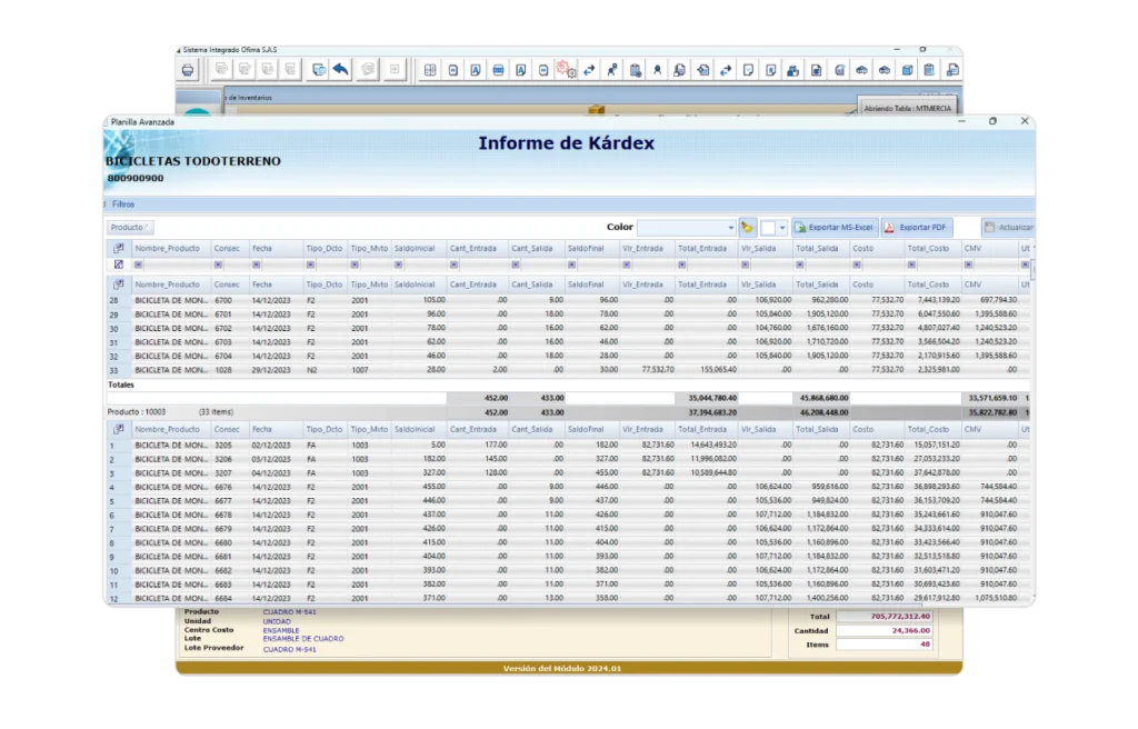 Ofima Modulos Inventario